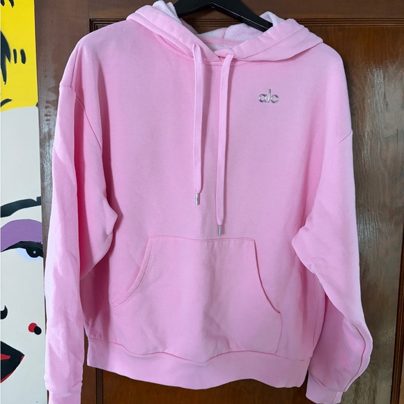 ALO Yoga Tops - ALO Yoga Light Pink Hoodie Sweater